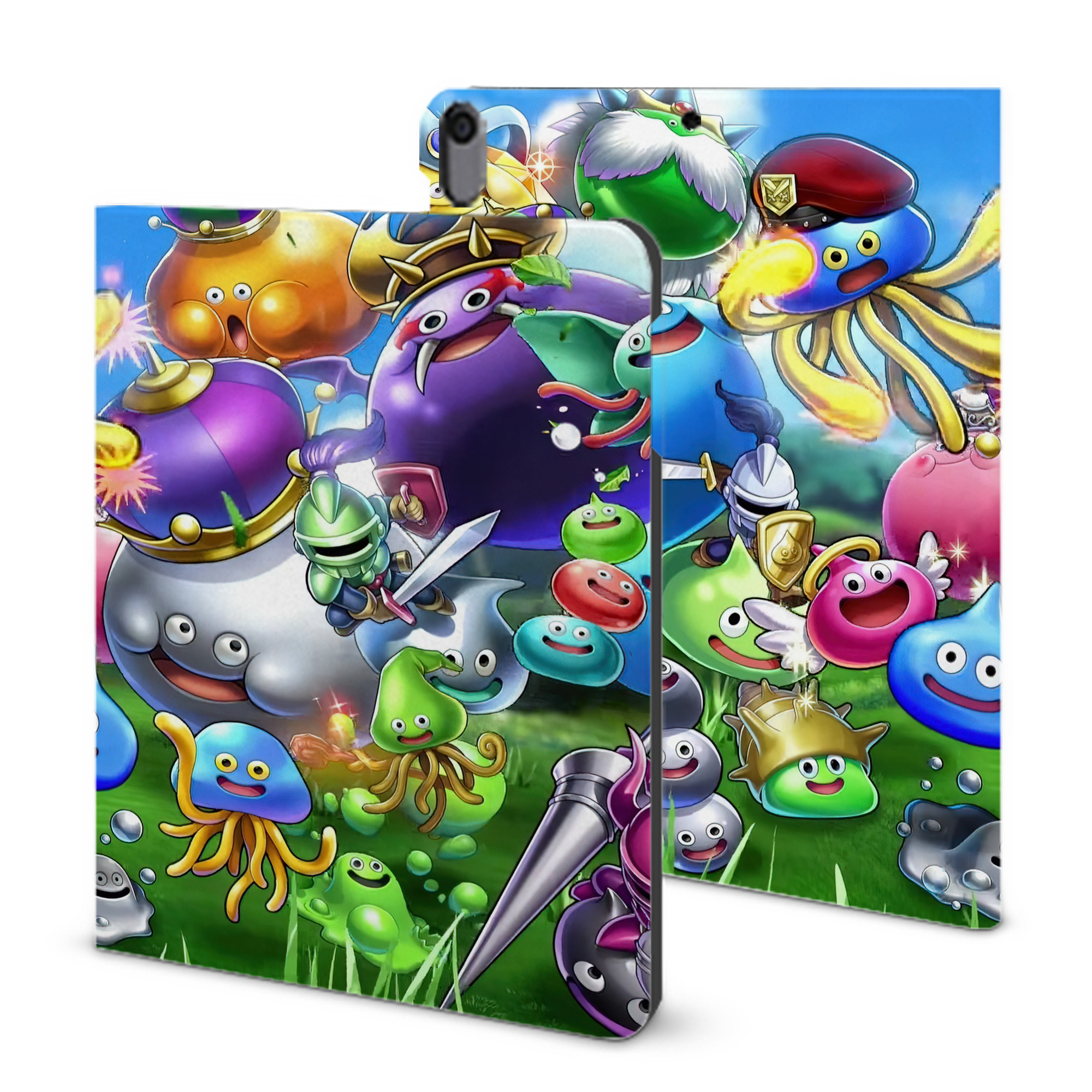 （画像用） ドラゴンクエスト Doragon Kuesuto Dragon Quest IPad ケース ブック型 PUレザー TPU 耐衝撃 軽量 薄型 ペン収納なし 全面保護 IPad 各モデル対応